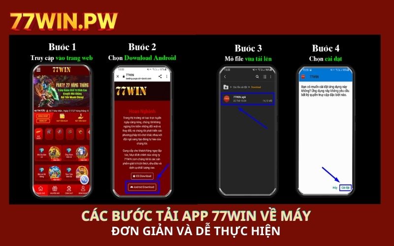 Để trải nghiệm chơi game trên di động mượt mà và bảo mật hơn, người chơi có thể tải ứng dụng 77Win về thiết bị iOS hoặc Android